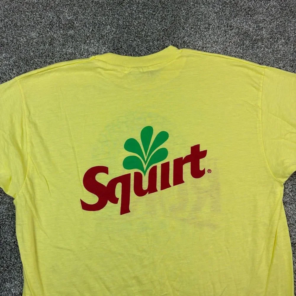 Vintage 70s Tunnel Park Run Race Shirt Mens XL Yellow Hanes 50/50 Squirt Sponsor - Picture 6 of 7